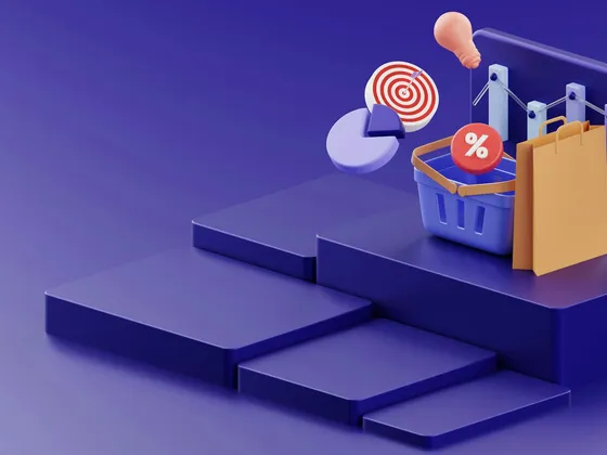 Illustration representing quick commerce and e-commerce marketing